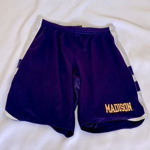 Champion JMU Shorts Size Medium Purple Athletic Sports Workout Active Duke Dog